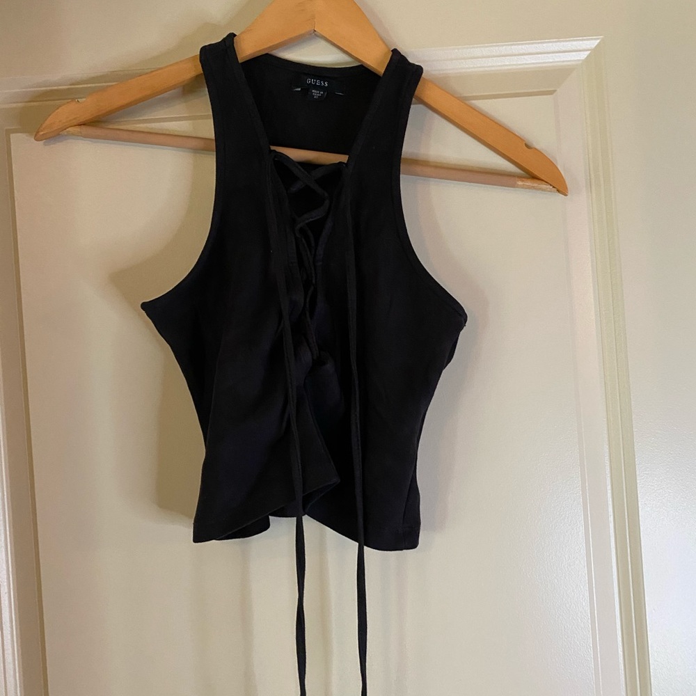 Guess felt lace up top